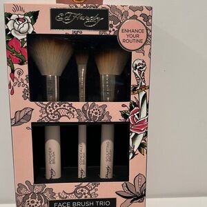Ed Hardy Face Brush Trio with Sculpting, Concealer and Powder Brushes.